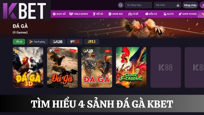 4 sảnh game đá gà KBET