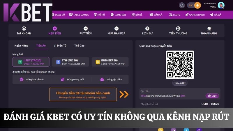 KBET có uy tín không qua kênh nạp rút