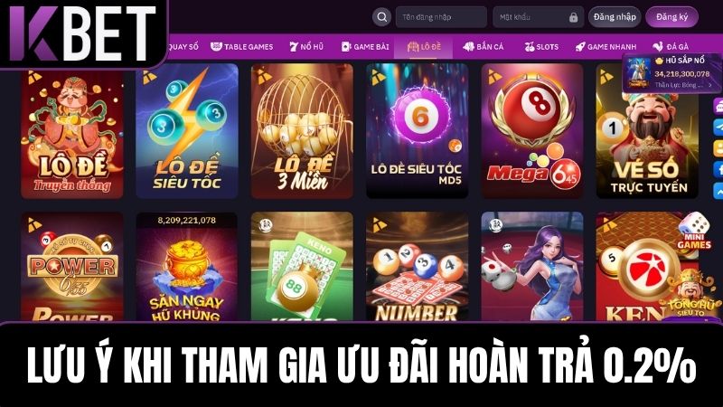 Lưu ý khi tham gia hoàn trả lô đề KBET