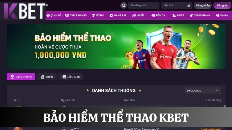 bảo hiểm thể thao KBET