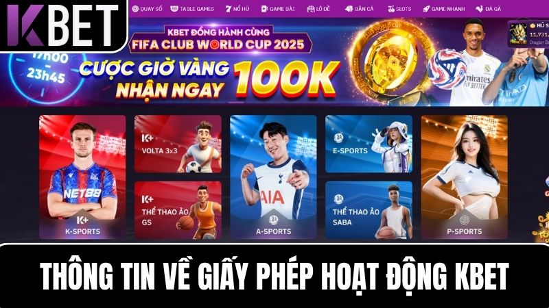 giấy phép hoạt động KBET