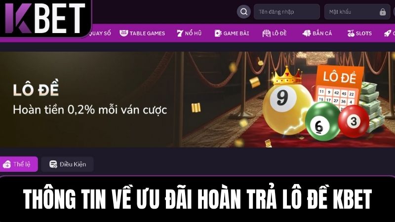 hoàn trả lô đề KBET