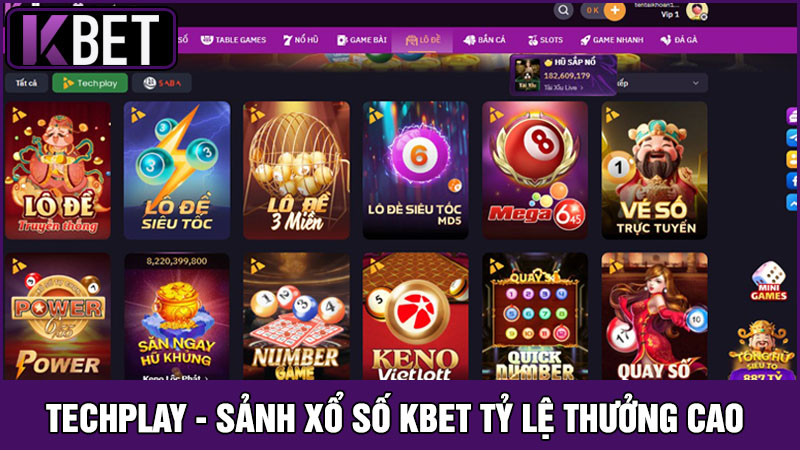 xổ số KBET sảnh Techplay